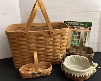 Several Longaberger baskets