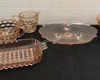 Pink depression glass