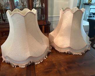 Large Vintage Scalloped Lampshades