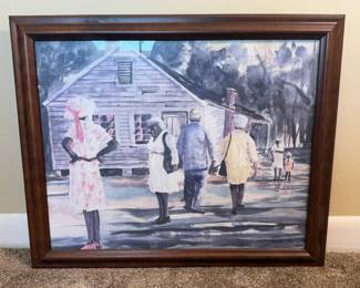 VINTAGE WATERCOLOR STYLE FRAMED PRINT