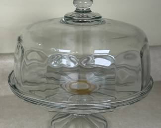 GLASS PEDESTAL CAKE STAND & DOME LID