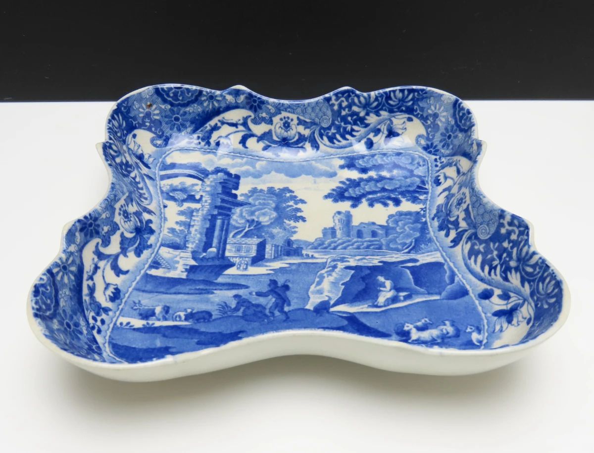 Vintage Spode Copeland "Devonia" Blue & White Serving Dish