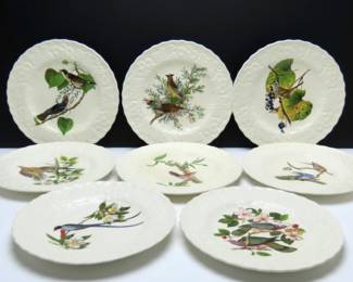 8 Vintage Alfred Meaken "Birds of America" Luncheon Plates (1940's & 50"s)