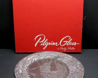 Pilgrim Glass 13" Party Platter in Original Box