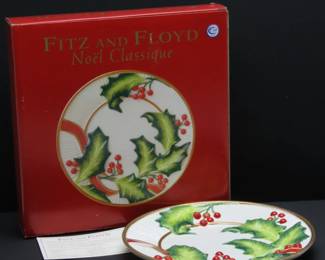 Fitz & Floyd Noel Classique Canape Plate in Original Box