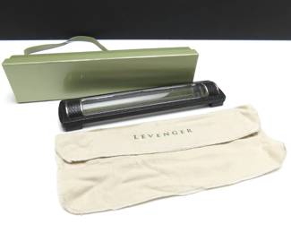Vintage Levenger Magnifying Book Weight in Original Box with Bag