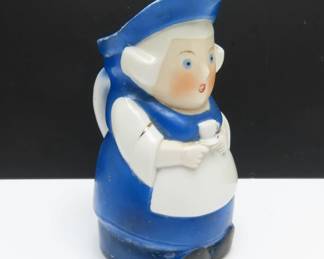 Vintage Figural "Dutch Girl" Milk Pitcher Marked Foreign