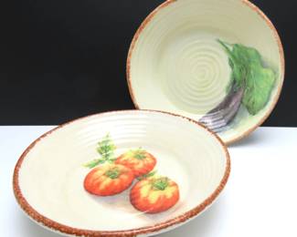 Lot of 2 Williams Sonoma Jardin Potanger Pottery Bowls - Made in Italy