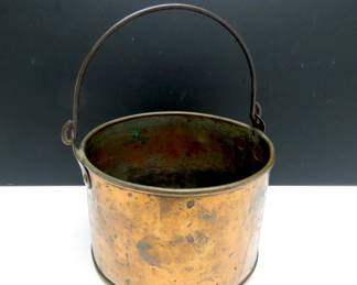 Antique Late 19th Century Copper Hearth Pot with Handle
