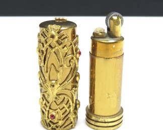 Vintage 1950's Brass Jewelite Lipstick Lighter - Made in England