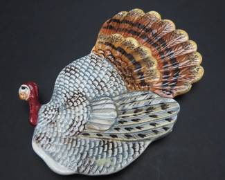 Vintage Warren Kimble Ceramic Turkey Spoon Rest
