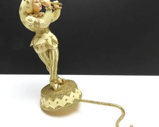 Gold & Ivory Musical Jester Stocking Holder