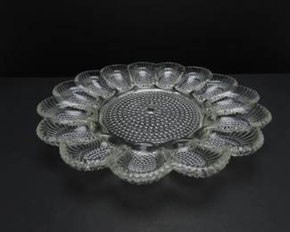 Vintage Deviled Egg Plate by Indiana Glass Company (1960's & 70"s)