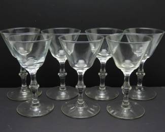 Lot of 7 Vintage "Georgian" Cordial Glasses by Libbey Glass Company