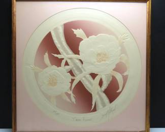 Framed Papercraft Print "Cactus Flowers" by David Allgood
