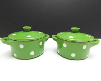 2 Savino Designs Lidded Mini Crocks