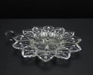 Vintage Federal Glass "Petal Clear" Chambermaid Candle Holder
