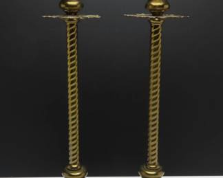 Pair of Tall 15" Brass Candlesticks