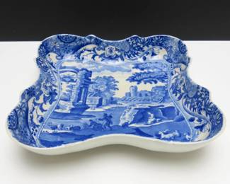 Vintage Spode Copeland "Devonia" Blue & White Serving Dish