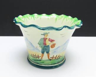 Vintage Hand Painted Cachepot / Planter - Made in Italy