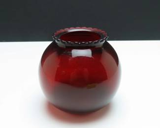 Vintage Anchor Hocking Royal Ruby Red Rose Bowl