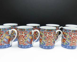 Lot of 8 Beautiful Imari Edo Coffee Mugs