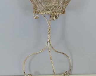 Victorian Style Painted Wirework & Wrought Iron Plant Stand