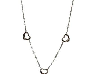 165 Tiffany Co. Triple Heart Sterling Silver Necklace