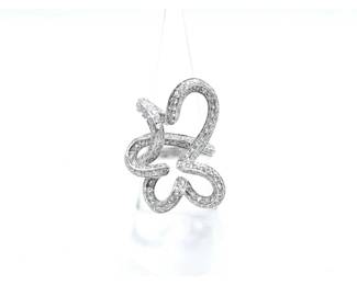 077 Diamond Openwork Butterfly 18K White Gold Ring