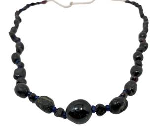 079 Garnet Glass Necklace, SassanianIslamic Era