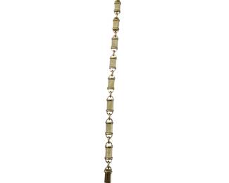 103 Van Cleef Arpels Vintage 18K Yellow Gold and Carved Bone Ivory Bracelet