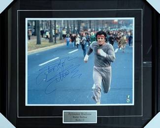078 Sylvester Stallone Framed Autographed Rocky II 16X20 Photo
