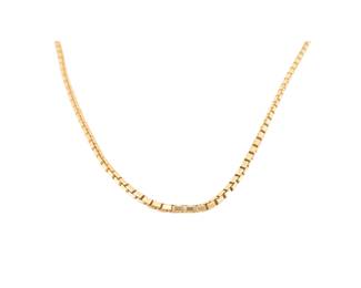 002 Cartier Venice Medium Box Link Chain 18K Yellow Gold Necklace