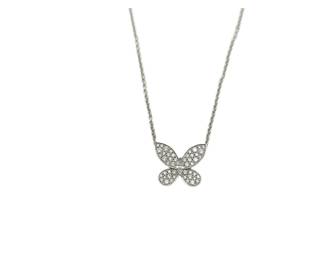 171 Graff Butterfly Mini Diamond 18K White Gold Necklace