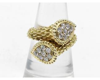 061 Boucheron Serpent Boheme Toi et Moi Diamond 18K Yellow Gold Ring