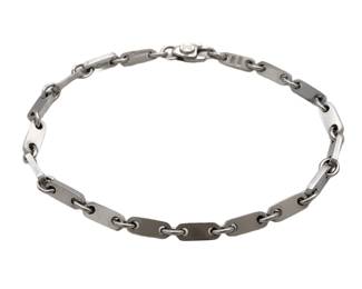 204 Cartier Vintage Unique Mariner Link 18K White Gold Bracelet