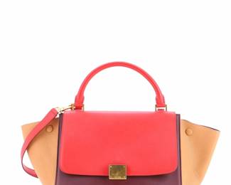 205 Celine Bicolor Trapeze Bag Small Leather