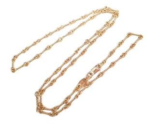 100 Chrome Hearts Twist Rope Link 22K Gold Chain Necklace