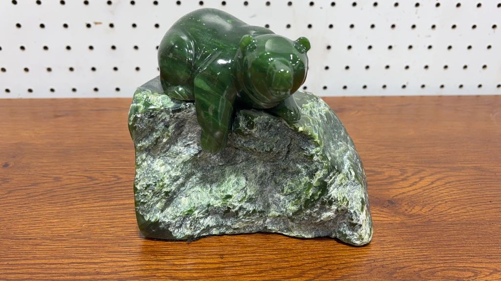 Lyle Sopel Solid Jade Bear Sculpture