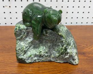 Lyle Sopel Solid Jade Bear Sculpture