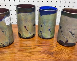 Rick Hunter Iridescent Art Glass Tumblers