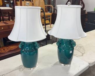 Green Glazed Chinese Lamps