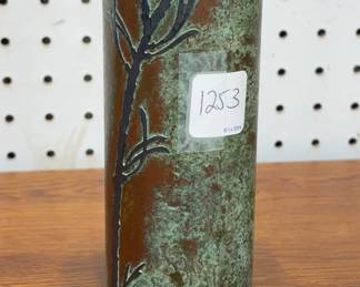 Sterling Silver on Bronze Vase