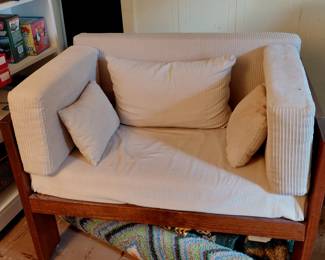Handmade pine chair with cushions