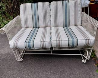 2-person cushioned glider settee