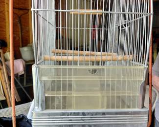 Vintage bird cage and stand