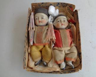 pair of Chinese China dolls
