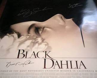 DSCF0057 1 sheet Poster for the movie "The Black Dahlia"Autographed by Scalett johannson, Hillary Swank, Jos and Brian DePalma.h Hartnett