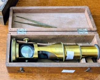 Antique field microscope