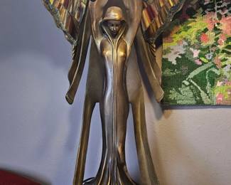 Art Nouveau "Flying Lady" table lamp by designer Peter Behrens.